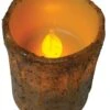 Primitive Battery-Operated Pillar Candle With Timer - Burnt Mustard - 4in X 3in -Christmas Store primitive battery operated pillar candle with timer burnt mustard 4in x 3in 16