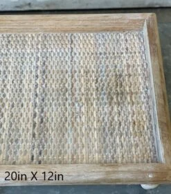 Rectangular Large Wood Tray - Turned Legs - 20in L X 12in W