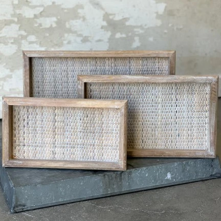 Rectangular Large Wood Tray - Turned Legs - 20in L X 12in W 5 Rectangular Large Wood Tray - Turned Legs - 20in L X 12in W - Image 3