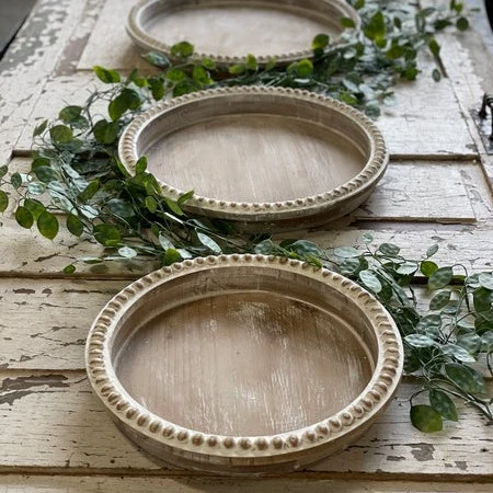 Round Wooden Tray - Palermo Whitewash - 15in W 5 Round Wooden Tray - Palermo Whitewash - 15in W - Image 3