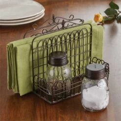 Park Designs Salt, Pepper & Napkin Holder - Garden Gate - 6in