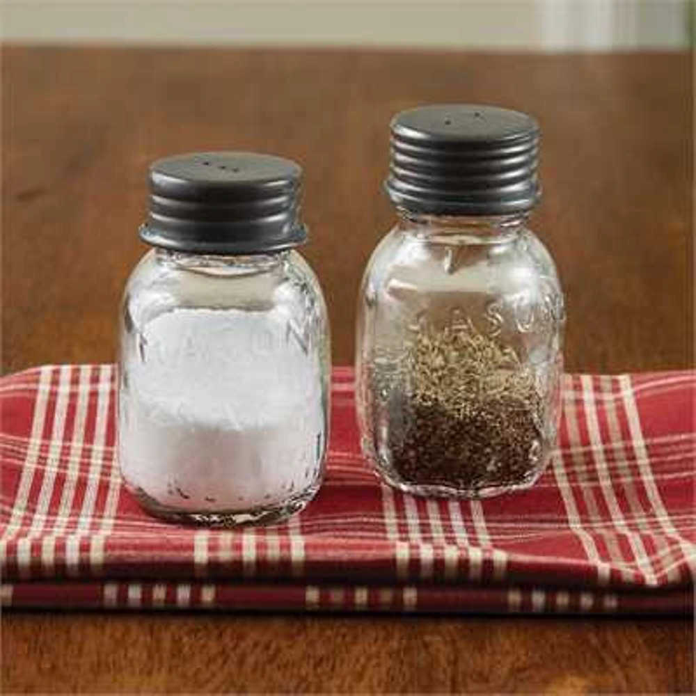 Park Designs Salt & Pepper Shaker Set - Glass Mason Jar - 3.5in
