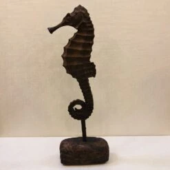 Seahorse Statue - Large - Rustic Brown - 16in