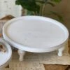 Single Tier Round Wooden Tray - Turned Legs - 14in X 4.25in 2 Single Tier Round Wooden Tray - Turned Legs - 14in X 4.25in -Christmas Store single tier round wooden tray turned legs 14in x 4 25in 14