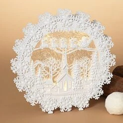 Lighted Water Lantern Snow Globe - Santa's Flying Sleigh