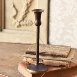 Taper Candle Holder - Antique Brass - 10in H