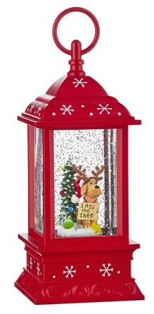Water Lantern - Dog With Antlers - Battery Operated - 9.5in