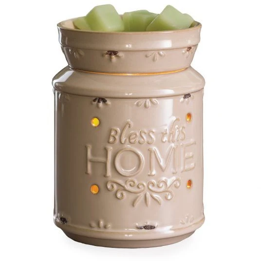 Wax Melt/Wax Tart Warmer - With Removable Dish - Bless This Home 3 Wax Melt/Wax Tart Warmer - With Removable Dish - Bless This Home