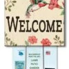 Welcome Sign For Yard - Hummingbird - 8in -Christmas Store welcome sign for yard hummingbird 8in 12