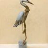 Wooden Blue Heron Figurine - Weathered Wood - 22in -Christmas Store wooden blue heron figurine weathered wood 21in 15